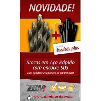 BROCAS EM AÇO RÁPIDO COM ENCAIXE SDS PLUS