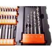 BLACK+DECKER Kit de Furar e Parafusar c/ Maleta 104 Pc A7230