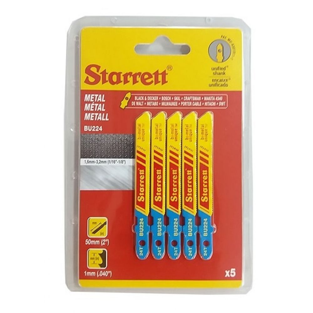 Lâminas de Serra Tico Tico Metal BU224 1,6mm - 3,2mm - Starrett